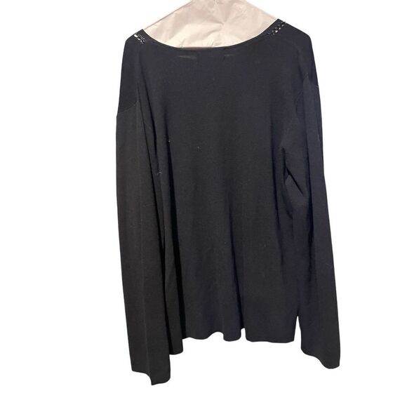 Alfani women Beautiful  Knit, True Black Button Down Cardigan. NWT SIZE 2x - Picture 3 of 3